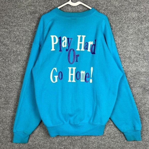 vintage 1995 Play Hard Or Go Home Wa Hoops 5th Annual Tournament Sweatshirt XXL - Picture 3 of 8